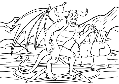 Evil Demon Coloring Page